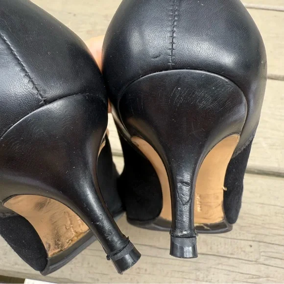 Salvatore Ferragamo Neissa pumps in black suede and leather shoes size 7.5 B - Picture 10 of 16